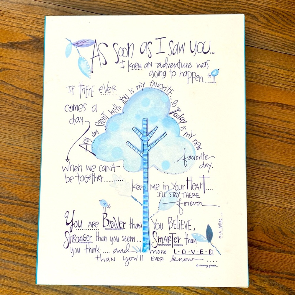 Home Accents Wall Art.   16x20 in.  White with variations of blue.